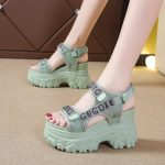 Korean Style Platform Casual Sports Velcro Sandals For Women, Balance Heel-RV646 - Image 3