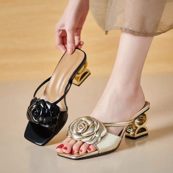 Korean Style Square Toe Women’s Shoes, Box Heel-RV1415
