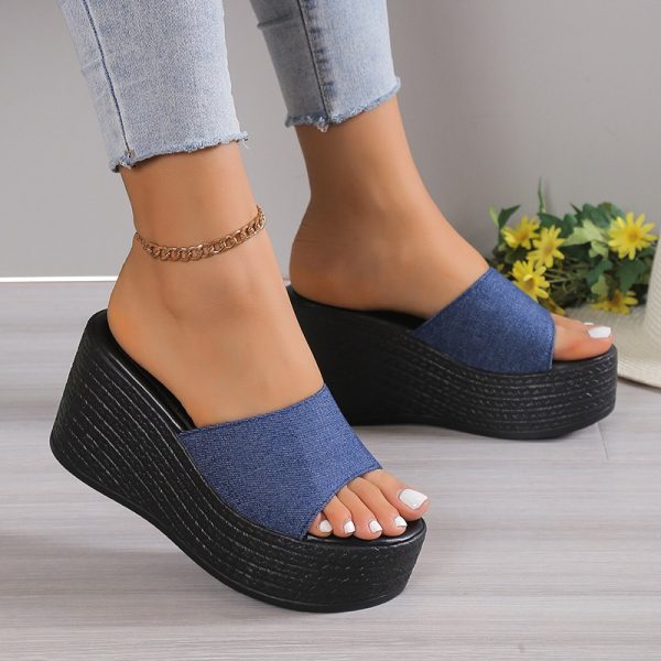 Temu Wedge Heels, Simple Summer Women’s Shoes, Balanced Heel-RV666