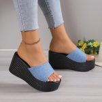 Temu Wedge Heels, Simple Summer Women’s Shoes, Balanced Heel-RV666 - Image 3