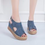 Open Toe Buckle Roman style High Heel sandals, Balanced Heel-RV391 - Image 3