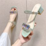 Women’s Chunky Heel Square Toe Open toe Shoes, Box Heel-RV1393 - Image 2