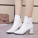 Women’s winter new style boots, PU square heel, Boot Shoes-WR123 - Image 3