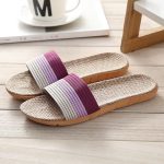 Linen slippers with thick soles, summer home sandals—Sandal & Slipper-RV30029 - Image 3
