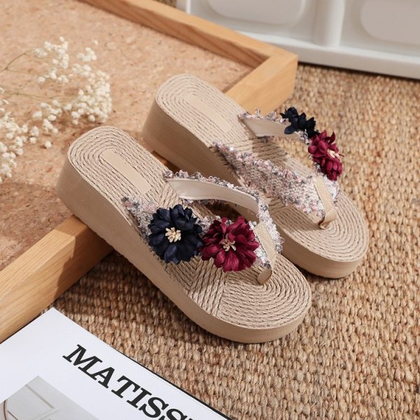 Fake Hemp Slippers, Summer Chanel Style Clip New Flip Flops for Women, Sandal-RV201