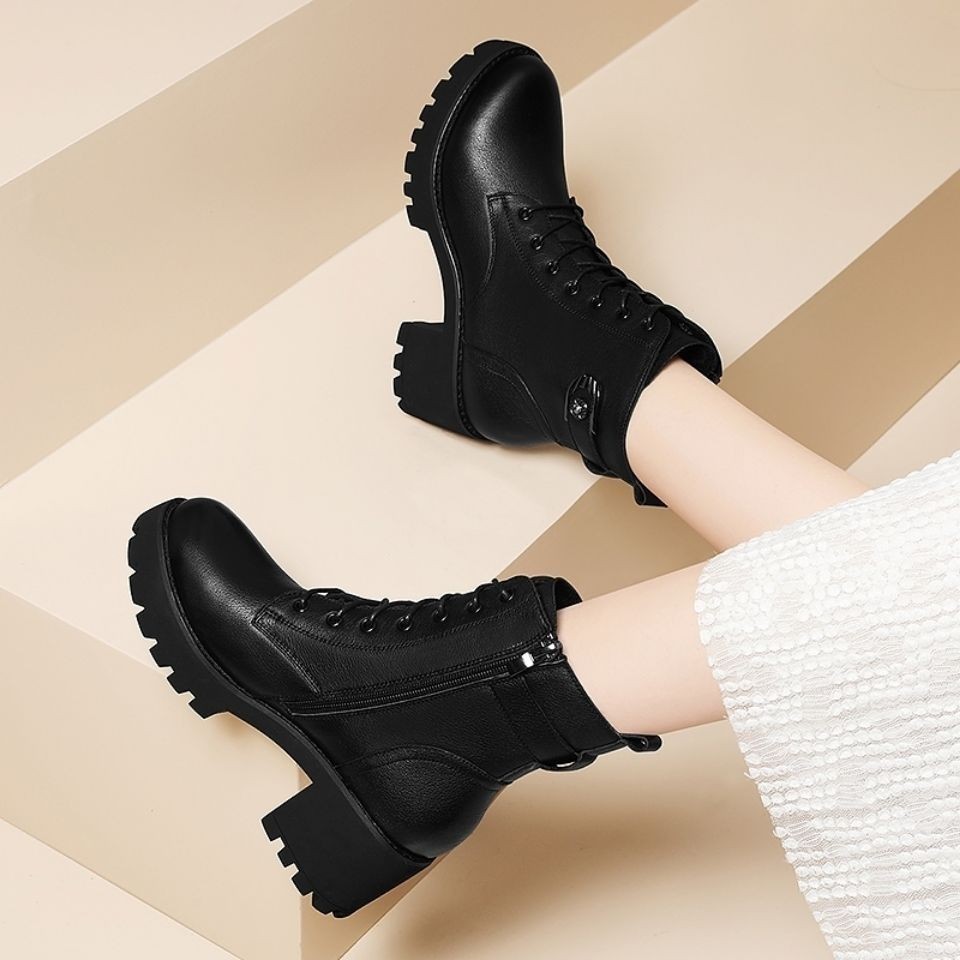 主图-5 Mid-heel, British style Martin boots, For Women, Boot Shoes-WR124 - Image 1