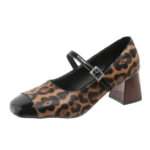 Women's fashionable shallow mouth chunky heel single strap shoes, Style Shoes – RV2580 - Image 5