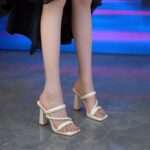 Chunky Heel Fashionable Slippers for Women, Pencil Heel – RV1539 - Image 7