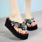 wedge heel casual stretch fabric ladylike sandals, Sandal & Slipper – RV30088 - Image 3