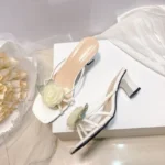 Floral Flip-Flops, Cross-Border Outdoor High Heels, Chunky Heel Women’s Shoes, Box Heel – RV1525