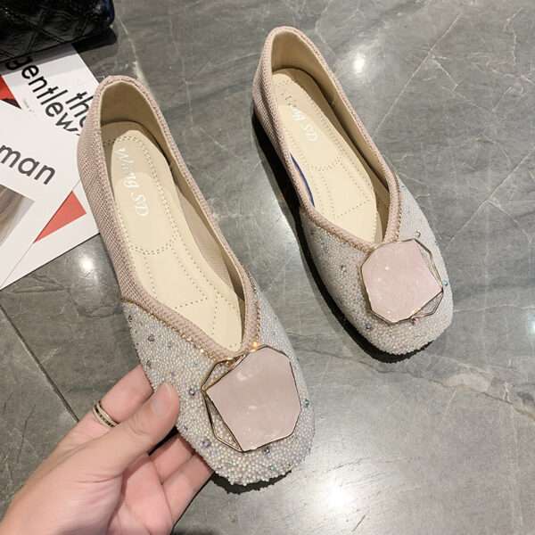 French-style women's spring green soft-soled square-toe, Style Shoes – RV2592