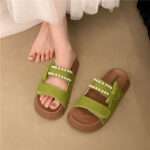 Korean style, suitable for beach outings, Women’s paired with skirts & sandals, Sandal & Slipper –RV30094 - Image 2