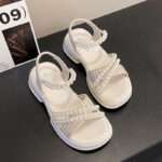 Women's Chanel-style pearl sandals, Balanced Heel – RV720 - Image 2