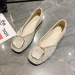 French-style women's spring green soft-soled square-toe, Style Shoes – RV2592 - Image 3