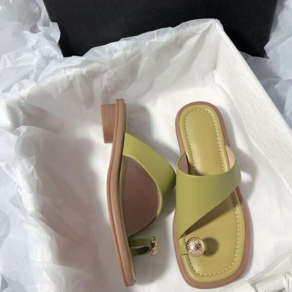 Women’s chunky heeled Korean style minimalist slip-on sandals, Sandal & Slipper – RV30086