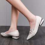 chunky heel, soft sole, embroidered, hollowed-out, breathable, Style Shoes – RV2593 - Image 4