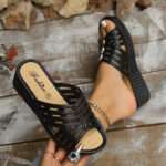 Wedge heel, platform sole, women’s slippers, fashionable, Sandal & Slipper – RV30091 - Image 3