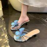 Floral high-heeled sandals, trendy summer fairy-style French sandals For Women’s, Pencil Heel – RV1504 - Image 5
