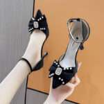 Feminine stiletto pointed-toe high heels, fairy-style single-strap women’s shoes, Pencil Heel – RV1536