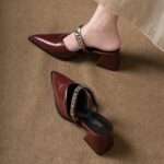 Summer fairy style, easy-on slip-on sandals for women, Box Heel – RV1510 - Image 4