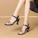 Non-Rubbing Mid-Heel Sandals, Petite Women’s Sandals, Pencil Heel – RV1472