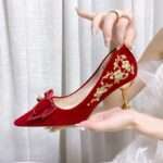 Red wedding shoes for women, Pencil Heel – RV1531
