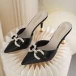 Women’s French Rhinestone High Heels, Pencil Heel – RV1542