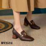 Chunky Heel, Square Toe, British style Loafers For Women, Style Shoes,RV2524