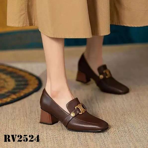 Chunky Heel, Square Toe, British style Loafers For Women, Style Shoes,RV2524