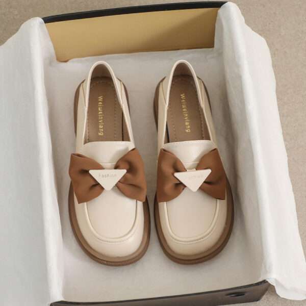 British Style Small Leather Shoes with Chunky Heels for Women, Style Shoes – RV2572