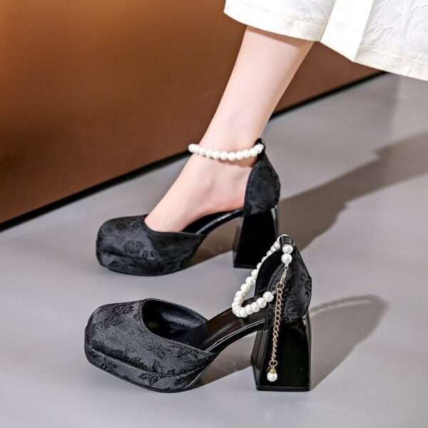 Women's Light Chinese Style Chunky Heel High Heels, Style Shoes – RV2549