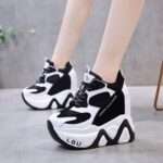 Thick-soled, non-slip, low-cut, lace-up women's shoes with hidden heel, Sneaker & Kades – WR194