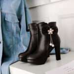 Winter chunky heel ankle boots, European and American style, Boot Shoes – WR213 - Image 7