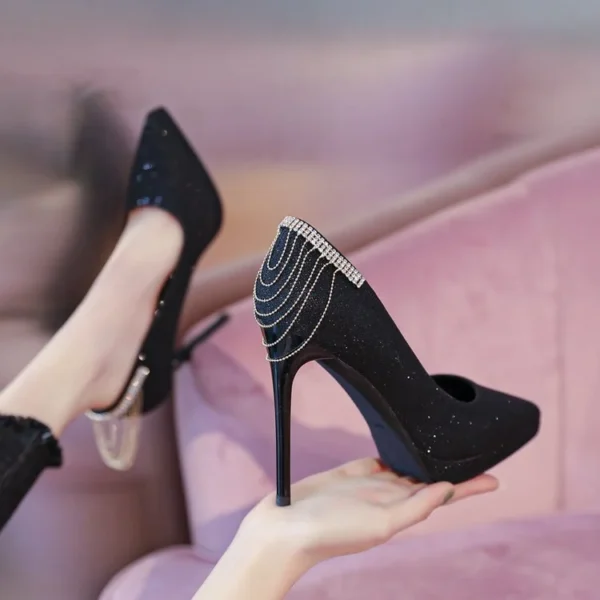 Pointed-toe low-cut platform stiletto heels for women, Pencil Heel – RV1519