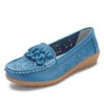 Casual Women's Single Shoes, Leather Loafers, Women Shoes, Canvas & Loafer – DS134 - Image 4