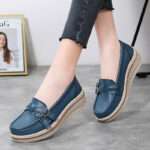 New cross-border genuine leather hollow-out thick-soled platform Women shoes, Canvas & Loafer – DS140 - Image 2