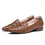 chunky heel, soft sole, embroidered, hollowed-out, breathable, Style Shoes – RV2593 - Image 6