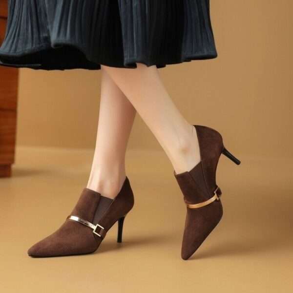 Elegant pointed-toe stiletto heels, brown, new style, Women, Style Shoes – RV2553