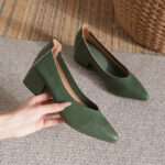 Chunky Heel, Pointed Toe, Women's Mid-Heel, Style Shoes – RV2576 - Image 3