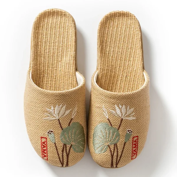 All-Linen Indoor Women’s Non-Slip Slippers, Sandal & Slipper – RV30090