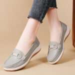 Casual mother shoes, non-slip thick-soled shoes, women's loafers,  Canvas & Loafer – DS138 - Image 2