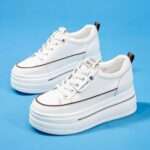 Women's platform white sneakers, Sneaker & Kades – WR193 - Image 3