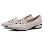 chunky heel, soft sole, embroidered, hollowed-out, breathable, Style Shoes – RV2593 - Image 5