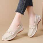 Casual mother shoes, non-slip thick-soled shoes, women's loafers,  Canvas & Loafer – DS138 - Image 3