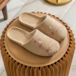 All-Linen Indoor Women’s Non-Slip Slippers, Sandal & Slipper – RV30090 - Image 3