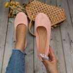 Flat Round Toe Slip-on Low Mouth Women’s Shoes, Canvas & Loafer – DS132