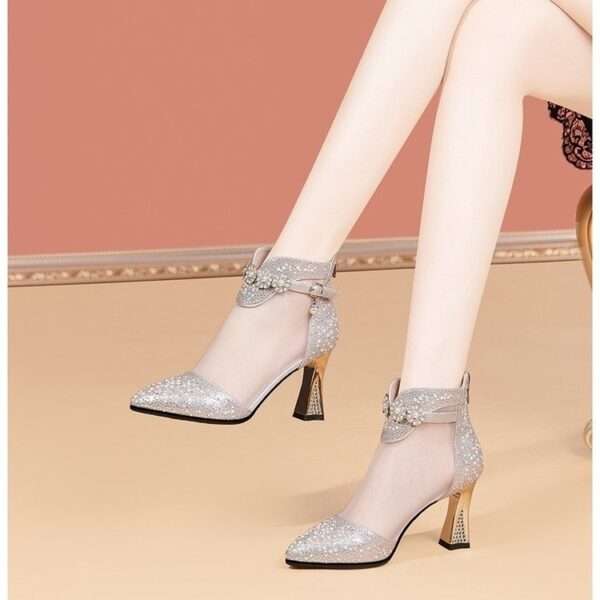 Summer Korean Style Rhinestone Mesh Boots for Women's, Style Shoes – RV2558