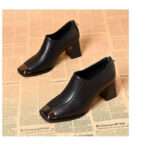 Women’s Retro Square Toe Deep Mouth Single Shoes, Style Shoes – RV2597
