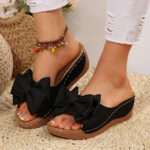 Women’s Wedge Heel Platform Slippers, Wide Strap, Sandal & Slipper – RV30082 - Image 6
