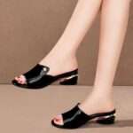 Chunky Heel Platform Sandals for Women, Box Heel – RV1482 - Image 4